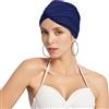 SJTJSPX Cuffia da bagno da donna e ragazza, berretto da nuoto pieghettato in tessuto, turbante da nuoto retrò, cappelli da bagno, berretto da spiaggia per capelli lunghi, berretto da piscina,