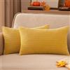EMEMA Fodere Cuscini 30x50 in Velluto a Coste Decorative Giallo erba | Confezione da 2 Federe Morbido Copricuscini Cuscino Moderne Comodo Robusto per Camera da Divano Letto