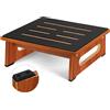 RayLove Uno sgabello in legno per adulti e anziani con rivestimento in gomma antiscivolo, per interni ed esterni, 450 Ib, supporto portatile in legno per bagno, cucina, comodino e altro ancora (noce)