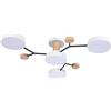 Schindora 4 teste LED soffitto, 36W bianco caldo 3000K, legno Decor lampadario soffitto Ø66cm per soggiorno cucina sala da pranzo casa ufficio camera dei bambini