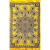 Seamar Copritutto Medio Piume Batik 100% Cotone Copri Poltrona 140x230 cm Telo Mare con Frange (Giallo)