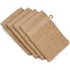 Gözze - Guanto da Bagno New York, Set da 4 Pezzi, Morbido e Assorbente, 100% Cotone, 17 x 24 cm - Marrone
