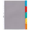 Durable 663019 - Busta intercalare forata, cavalierini colorati, set di etichette bianche o stampate 1-5, f.to A4, 5 tasti, foratura universale, trasparente
