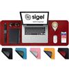 SIGEL SA603 Sottomano, impermeabile, similpelle, rosso, nero, doppia faccia, 80 x 30 cm