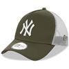 New Era New York Yankees MLB League Essential Beige Bianco A-Frame Berretto da Camionista Regolabile