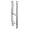 Alberts 213831 Supporto per pali ad H, zincato a caldo, larghezza netta 101 mm, altezza totale 600 mm, spessore materiale 6 mm