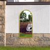 MirrorOutlet The Arcus - Specchio da parete da giardino con cornice in metallo dorato, 120 cm x 60 cm, colore: nero. 2 cm di larghezza e 3 cm di profondità.