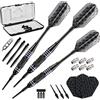 Viper by GLD Products Viper Bobcat Weight Soft Tip Darts with Storage/Travel Case, Freccette Regolabili con Punta Morbida Unisex-Adulto, Ottone Rivestito Nero con Anelli Blu, 16 Grams (Adjustable to 18 And 19 Grams)