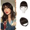 BARSDAR Frangia Clip Capelli Veri, 100% Naturali Frangetta Air Bangs French Bangs Frangia Extension Clip Capelli Veri Cura Capelli Donna lavabile/tingibile