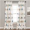 Lush Decor Rowley - Tende oscuranti per finestra, motivo uccelli, per soggiorno, sala da pranzo, camera da letto (coppia), 132 x 241 cm (larghezza x lunghezza), multicolore