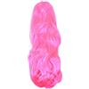 Lurrose - Parrucca lunga e riccia, con frangia sintetica, per donna, colore: rosa