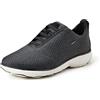 Geox D Nebula E, Sneakers Donna, Nero/Grigio (Black/Gun), 35 EU