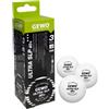 GEWO Ultra SLP - Palline da ping pong a 3 stelle, in plastica, 40+ senza cuciture, certificazione ITTF, 3 palline da ping pong professionali, 40 + mm, colore: bianco