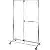 WENKO Stender portabiti Profissimo - regolabile in altezza, Metallo cromato, 116 x 188 x 49 cm, Cromo