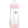 MAM Istruzioni in Lingua Straniera - Mam Biberon Easy Start Anti-Colic A124 Anticoliche Brevettato, per Bambini a Partire dai 4 Mesi, 320 Ml, Rosa, 1 Pezzo, Auto-Sterilizzabile in 3 Min