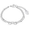 s.Oliver Bracciale in Acciaio Inossidabile per bambini, con vetro, 14+2 cm, Argento, Infinity, Viene fornito in una confezione regalo per gioielli