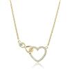 Meissa Infinito Collana cuore Amicizia collana donna Argento Cubic Zirconia punto luce collana Promessa Regalo (Oro)