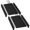 Lamitocs Set di 20 Grucce, con 2 clip antiscivolo e regolabili, girevole a 360 gradi con gancio Grucce per Pantaloni, per Gonne, Calze, Camicie (Nero)