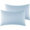 SYNYEY Poligino Federe Cuscini Letto Matrimoniale 40 x 80 cm,Coppia Federe in Microfibra Chiusura a Busta - Celeste