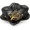 Sospiri Venezia Svuotatasca Piatto Soprammobile Ciotola Albero della Vita Vetro Murano Decorato Murrine e Foglia Oro Idea Regalo Realizzato a Mano Made Italy (19X19 cm)