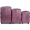 W WINGS Wings - Borsa da viaggio leggera con ruote e manico telescopico, colore bordeaux, bordeaux, 3 SET, valigetta