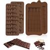 shockassist Set di 4 stampi in silicone per cioccolatini - Scacchi e forme rettangolari per dolci fai-da-te, decorazione di torte, gelati e altro ancora, resistenti a temperature da -40°C a 230°C