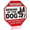 Anley Segnale di avvertimento in alluminio ANLEY Attenzione al cane, nessun responsabile per lesioni o morte Segnale di avvertimento per cani - Protetto dai raggi UV e resistente alle intemperie - 12 x 12