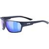 uvex sportstyle 233 P, occhiali sportivi unisex, polarizzato, specchiato, deep space matt/blue, one size