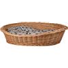 e-wicker24 Alles aus Weide E-wicker24 Naturale Cesta per Cani in Vimini Con Cuscino Morbido Rialzato - Divanetto Calmante per Animali - Lettino Taglia Piccola (55 x 40 H18, Beige)