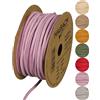 Halbach Cinturino in pelle vegana semiasso, larghezza 3 mm, lunghezza 20 m, corda in pelle sintetica per la produzione di braccialetti, 100% similpelle vegana, per fai da te, colore: rosa