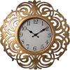 DRW Orologio rotondo da parete traforato in melammina dorato, 5 x 6 cm, quadrante 21,5 cm