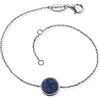 Engelsrufer Bracciale da donna in argento sterling e pietra potente, chiusura a moschettone, regolabile in due lunghezze, senza nichel, 1 Stein, Argento sterling, Lapislazzuli