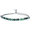 Eloboe essence Bracciale in filo di zoisite con pietra naturale spesso 4 mm in argento sterling regolabile