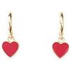 ASTER ALHELÍ Orecchini Dorati Donna Cuore - Cerchi Piccoli Placcati Oro - Ciondolo Cuori Rossi o Rosa Giovanili - Regalo Originale Donna Bambina - ASTER ALHELÍ (Rosso)