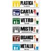 ^RTERBY'S Arterby's® - Adesivi Raccolta Differenziata - Bambini Grandi Piccoli Ricliclo Rifiuti Spazzatura v6 - Impermeabili Lavabili Esterno Interno - Italiano Inglese - Conformi UNI (25x8 cm, 6 Pezzi)