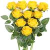 JUSTOYOU Bouquet di fiori di seta rosa artificiale Home Office Composizioni di nozze Giallo (10 PZ)