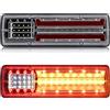 Biqing 2PCS Fanali Posteriori Rimorchio LED,Luci Posteriori per Rimorchio LED 24V LED Stop/Turn/Tail/Luce Freno Luce di Retromarcia 62 LED Indicatori Luminosi per Camion Furgone Caravan Rimorchi