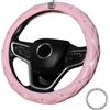 coofig Coprivolante in Pelle Universale 38cm Copri Volante Brillantato Strass Antiscivolo Copristerzo Brillantini Copertura Volante Accessori Auto Interno Donna (Rosa)