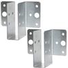 AERZETIX - C58644 - Set di 2 staffe per travi con ali esterne 25x45x77mm - scarpa del travetto con 14 fori - in acciaio zincato Z275