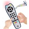 KOESMG Giocattolo di Telecomando Realistico TV del Bambino con Luce e Suono, Volume Regolabile, Giocattoli Musicali Educativi Iniziali con 3 Lingue Inglese, Francese e Spagnolo Giocattolo Regalo per 3+ Mesi
