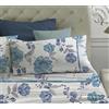Laura Biagiotti - Completo letto Lenzuola Matrimoniale Maxi in Percalle di Cotone, Lenzuola Matrimoniali Due Piazze Con Sotto e Federe Heliconia Blu