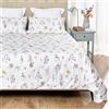 HOGARYS - Set copripiumino per letto da 180 cm (260 x 220 cm), con 2 federe (50 x 95 cm), 100% cotone (percalle 150 fili), Kamaida multicolore