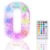 HIYAA Lettere illuminate, luci a LED glitterate con 18 luci a LED che cambiano colore, con telecomando, per ragazze, regali di compleanno, bar, matrimoni, Natale, San Valentino, decorazione da tavolo - O