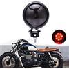 JMTBNO Nero Fanale Posteriore Moto Universale 12V Luce Stop Moto a LED Motociclo Luce Freno Fanale Posteriore Rotondo Retrò per Custom Cruiser Chopper Bobber Cafe Racer Tracker Scrambler