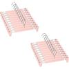 Lamitocs Set di 20 Grucce, con 2 clip antiscivolo e regolabili, girevole a 360 gradi con gancio Grucce per Pantaloni, per Gonne, Calze, Camicie (Rosa)