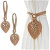 IVEOPPE 2 pezzi fermatende Boho Deko - fermatende Boho, reggitende in cotone macramè, tiebacks, clip per tende, fermagli a molla per tende e tendaggi decorativi (Marrone)