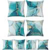Bonhause Federe per Cuscini Marmo Turchese 40 x 40 cm Copricuscini Decorativi Doppi Lati Blu Verde Astratto Arte Moderna Federa per Cuscino Divano Letto Casa Patio Decorazione Set di 4