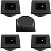 Aerzetix - C64299 - Set di 5 maniglie da incasso quadrate 46x46mm Ø40mm per porta scorrevole - mobile armadio cassetto design interno arredamento cucina soggiorno - in plastica - colore nero opaco