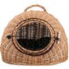 e-wicker24 Alles aus Weide e-wicker24 Transportino Gatto in Vimini Cuccia Gatto Interno Transportino per Gatti con Cuscino Morbido Cesta per Gatto Cesta per Gatti in Vimini Cuccia Igloo Cane (55 x 45 H: 47, naturale_nero)