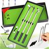 Exbrith Set di Penne da Golf, Penne per Mazze da Golf, Regalo per Il Golf, Set di Modelli da Golf, Campo da Mini Golf, 3 Bastoncini per Penne da Golf, con Una Bandierina e 2 Palline